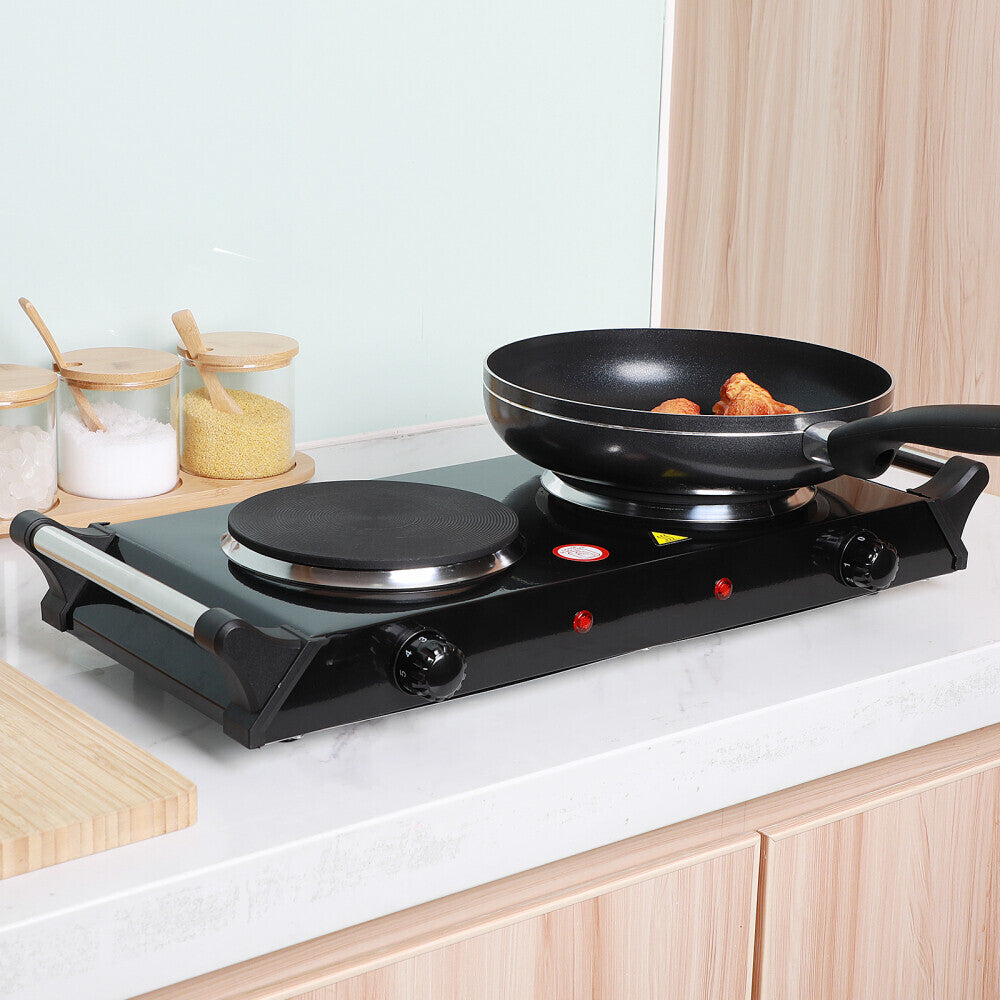 Fogão Elétrico Duplo 2000W com Cabo e Controle de Temperatura – Portátil