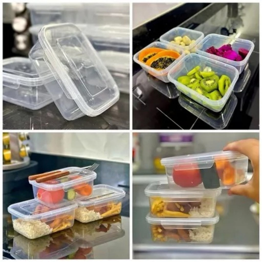 Kit Marmitas Potes 750ml com Travas Laterais BPA FREE – Organizador de Congelador