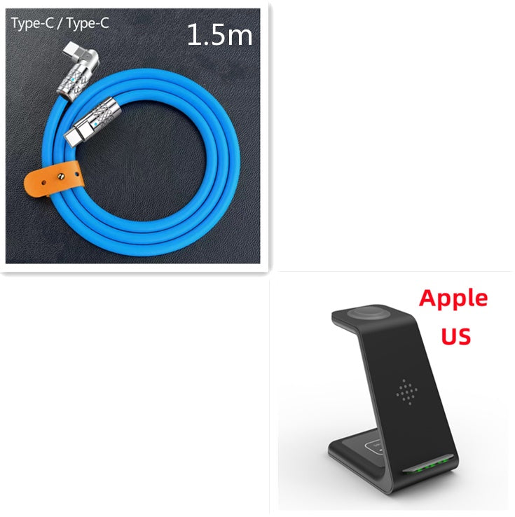Carregador Sem Fio Rápido 3 em 1 – Suporte para Celular, Smartwatch e Fone