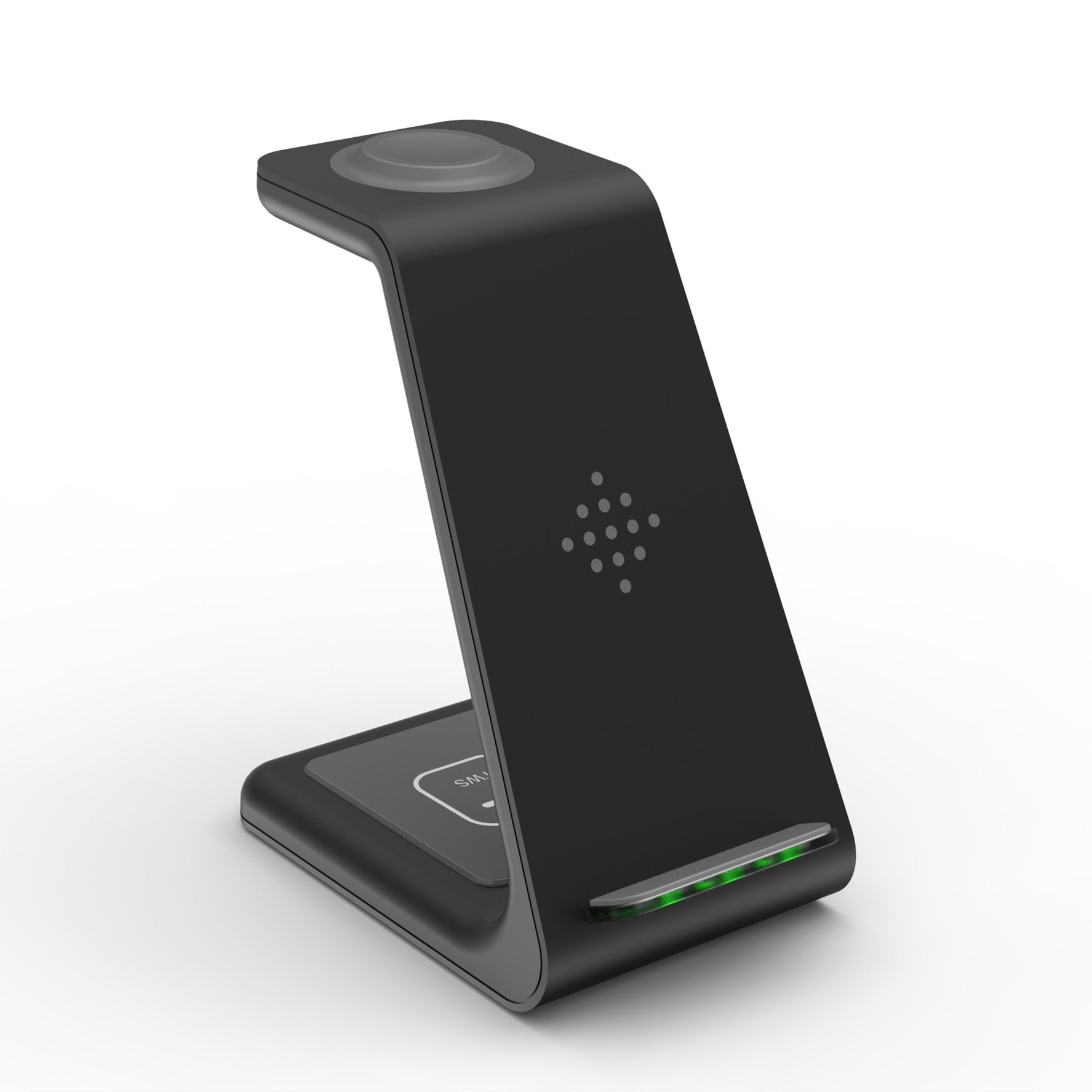 Carregador Sem Fio Rápido 3 em 1 – Suporte para Celular, Smartwatch e Fone
