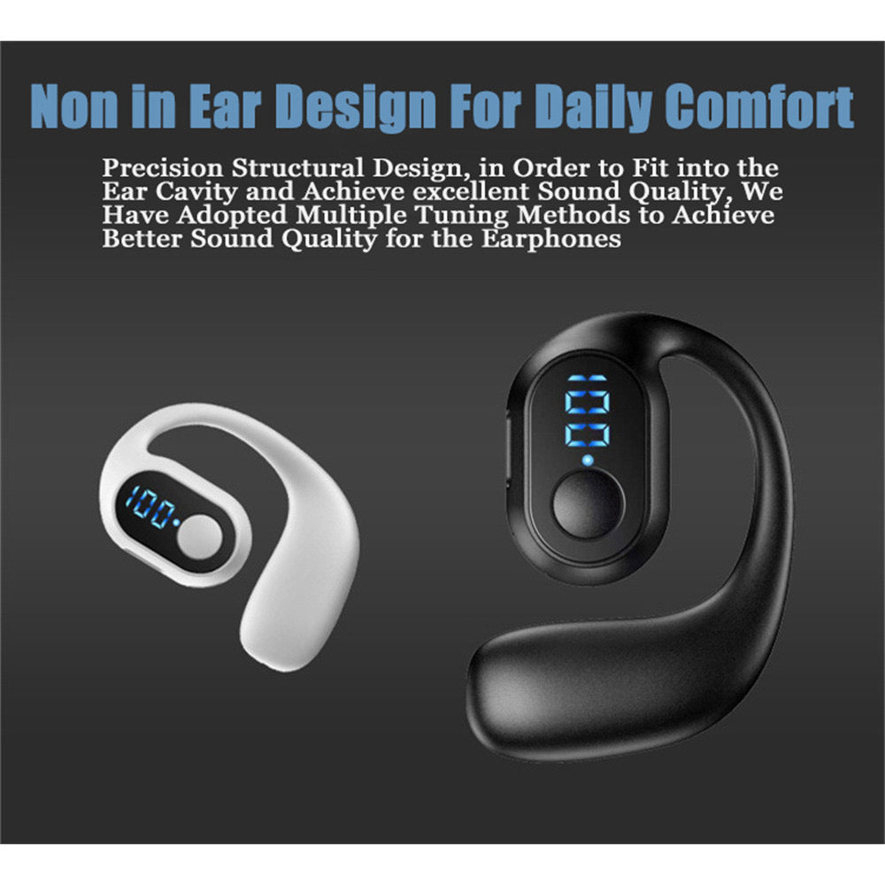 Fone de Ouvido Bluetooth Sem Fio D6/D50 à Prova d'Água com Microfone