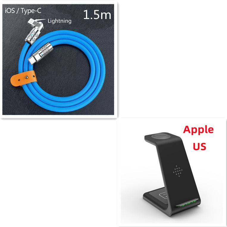 Carregador Sem Fio Rápido 3 em 1 – Suporte para Celular, Smartwatch e Fone